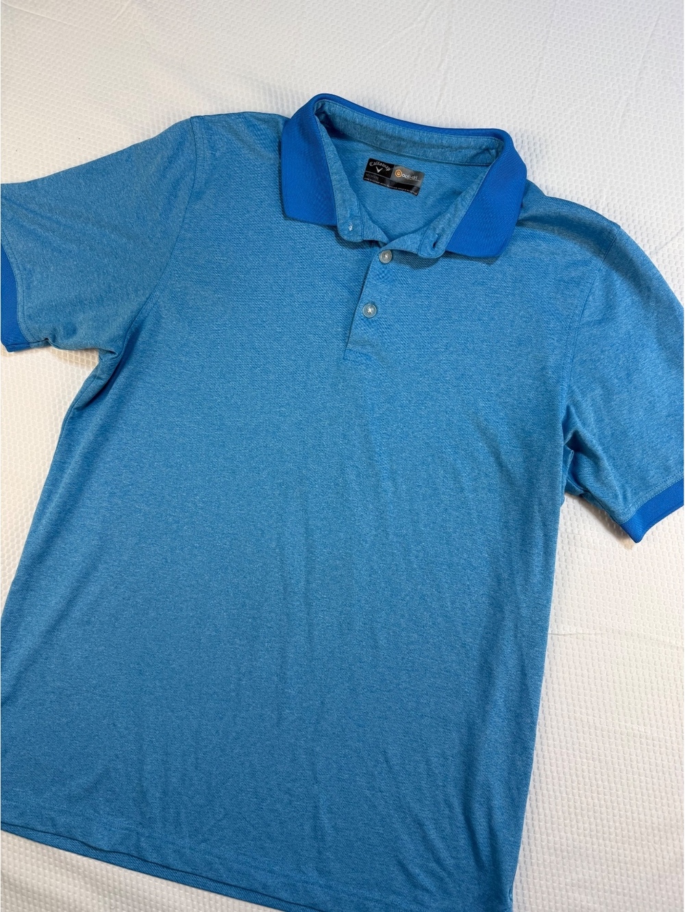 Callaway Opti-Dri Men's M Blue Heather Golf Polo Shirt Performance Preppy